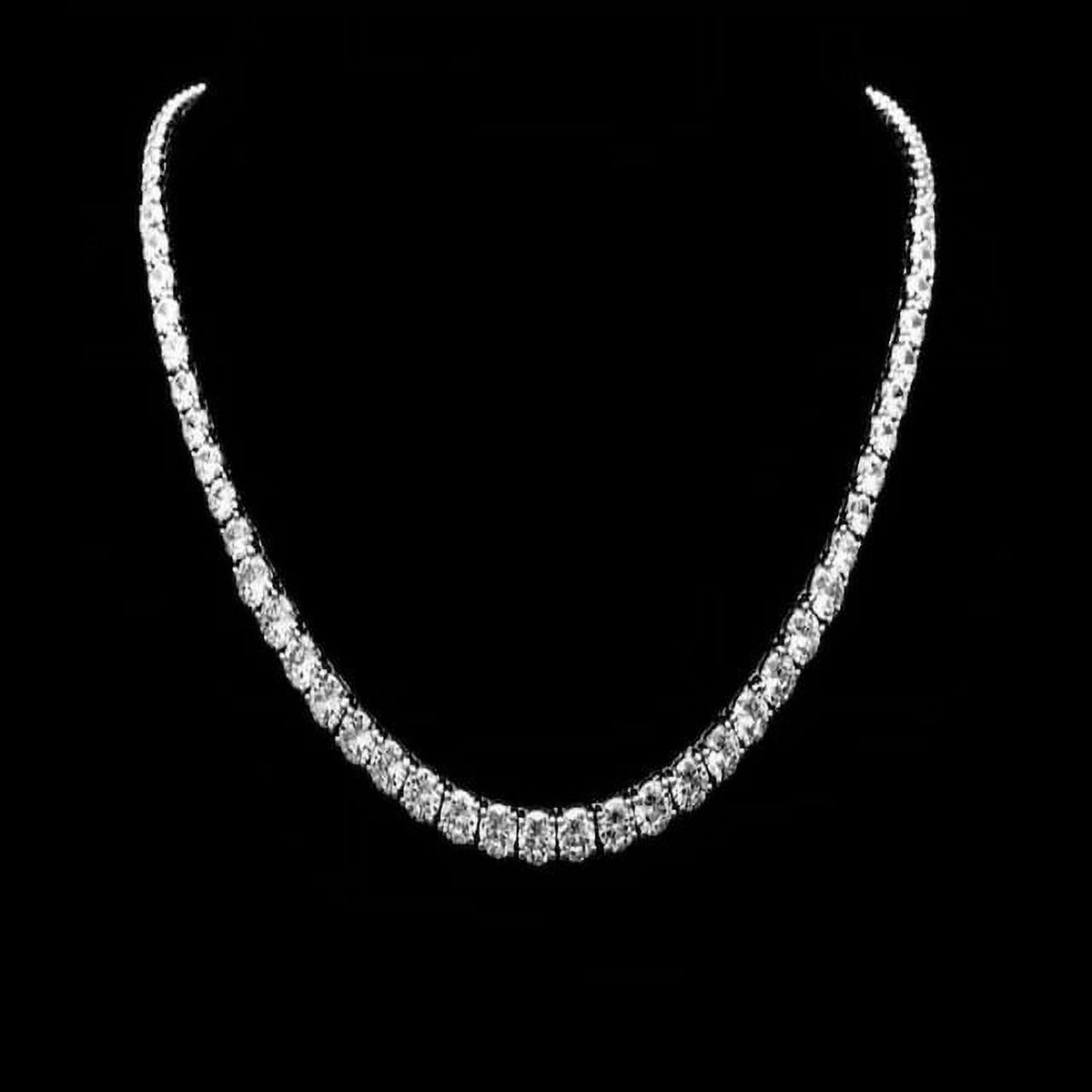 14K White Gold Moissanite Tennis Necklace F420409