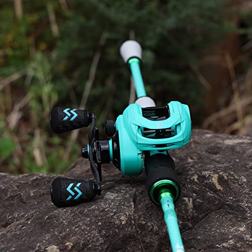 Spinning & Baitcasting Fishing Rod Reel Combo with Graphite Blanks, Stainless Steel Guides M19708