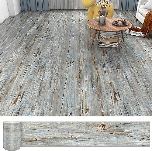 Waterproof Peel and Stick Vinyl Floor Tile, 36 Pack 54 Sq.Ft Wood Plank, 36" x 6" Dustgray V974