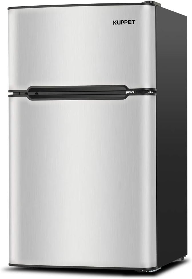 Compact 3.2 Cu.Ft Double Door Stainless Steel Refrigerator G7657