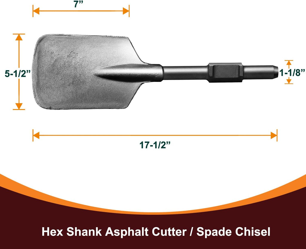 1-1/8" Hex Asphalt Scoop Shovel Head Attachment Spade Bit Pack of 2 B744