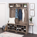 Gray Hall Tree with Bench and Shoe Storage G226541