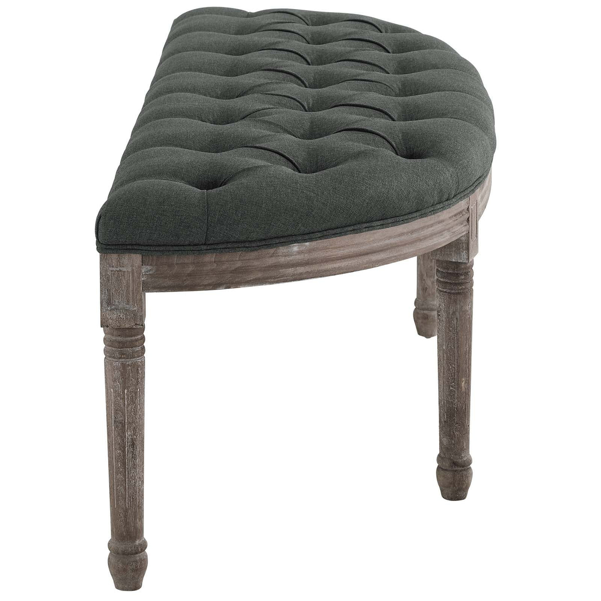 Grey Fabric Wood Accent Chair Bench H81835