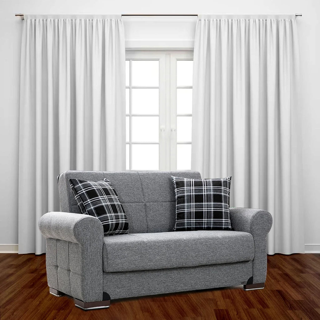 Gray Fabric Loveseat W37208