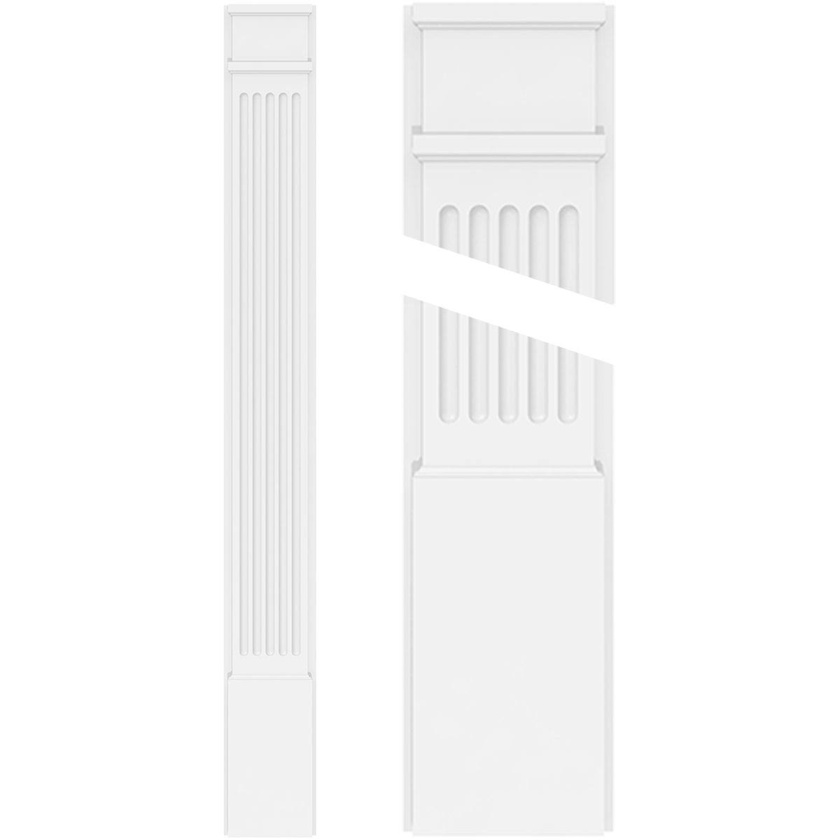 Fluted PVC Pilaster with Decorative Capital & Base (Pair) G9048