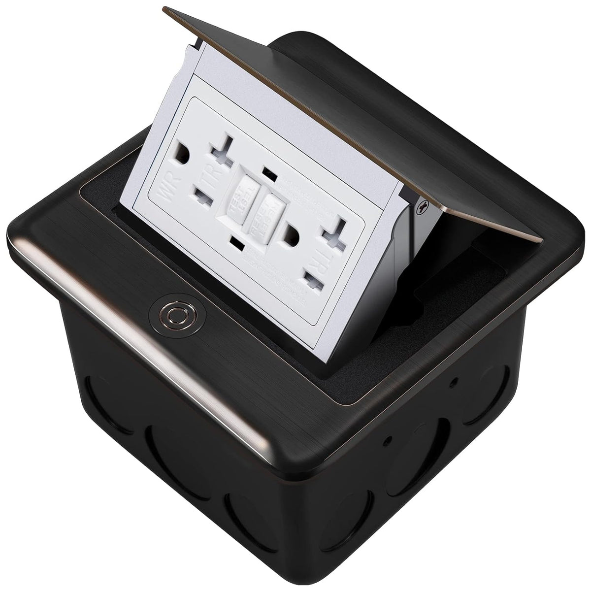 Pop Up Floor Electrical Outlet Stainless Steel Box Kit, 20A Tamper-Resistant Receptacle, Pack of 2 B68459