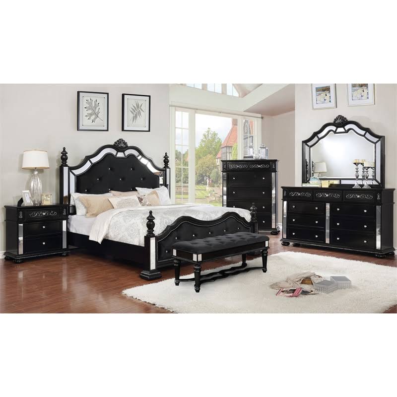Black Traditional Nightstand M18215