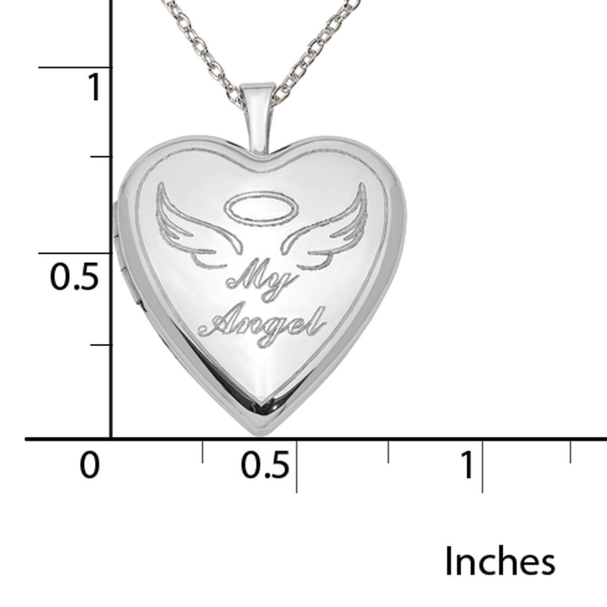 Sterling Silver 21mm Polished Heart Locket with 18-inch Cable Chain Q2133