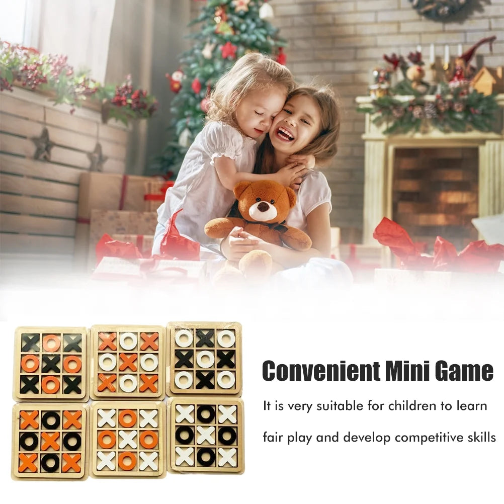 Wooden Tic Tac Toe Tabletop Board Game Q608