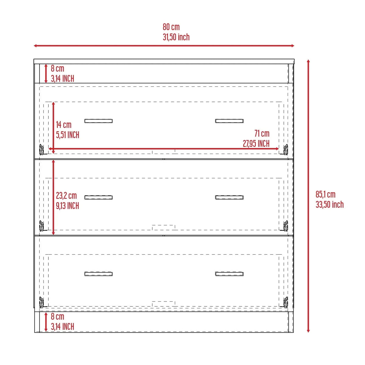 Light Grey Manufactured Wood Dresser D259