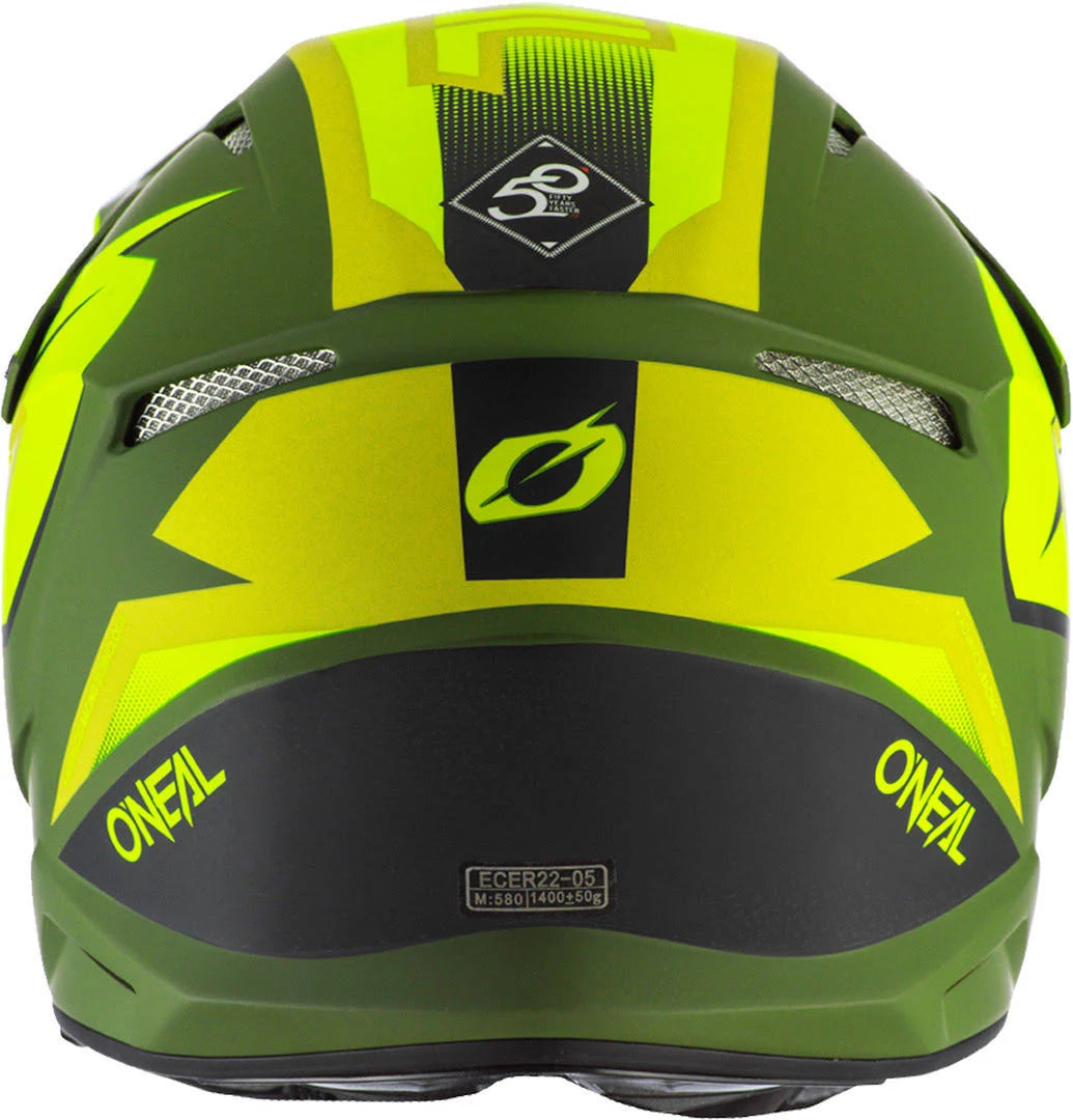 Motocross Helmet, green-yellow, Size S J291