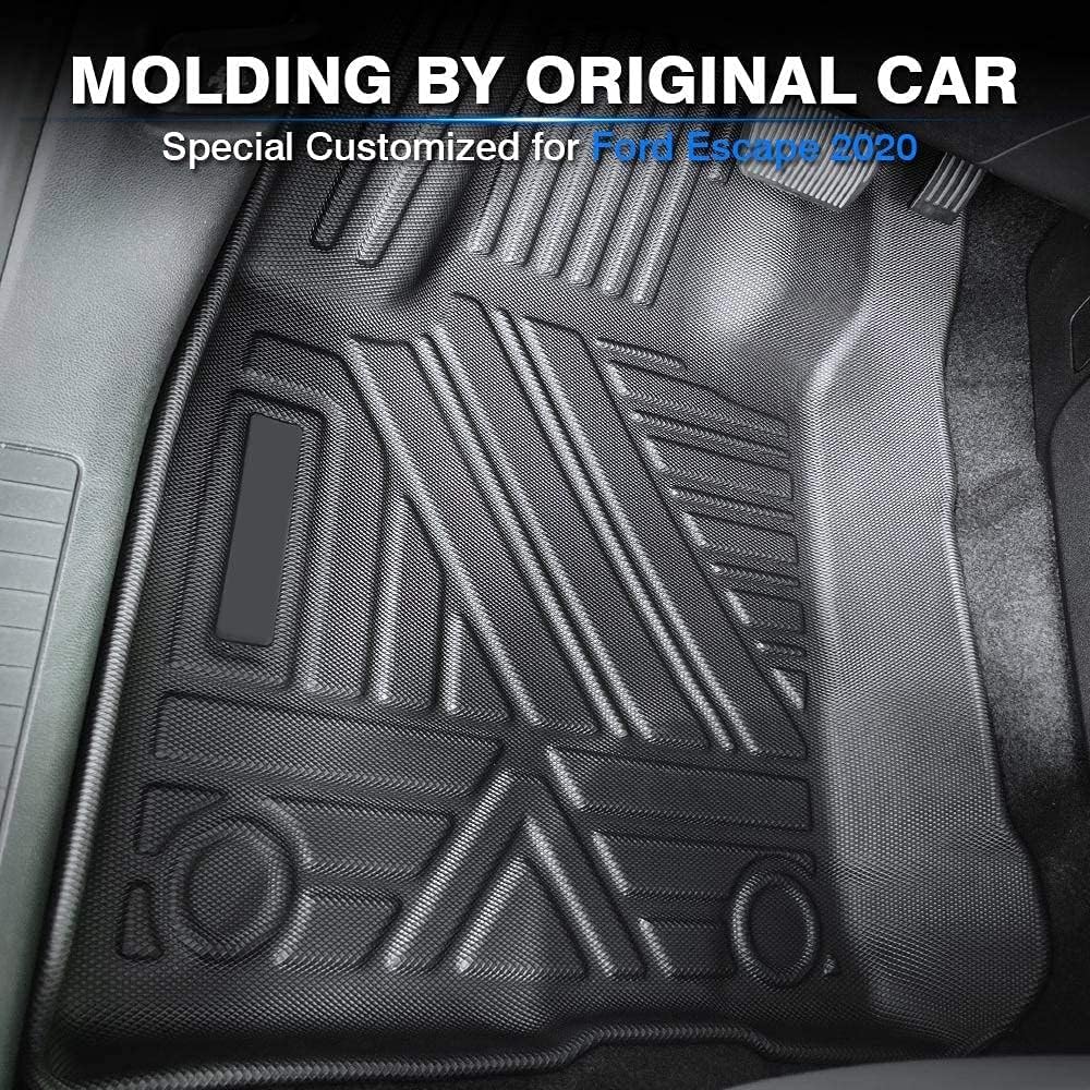 Custom Fit All Weather Floor Mats Full Set Black Non-Slip C3840