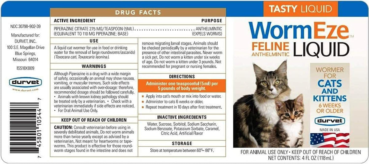 4oz Feline Liquid Wormer for Cats L35041