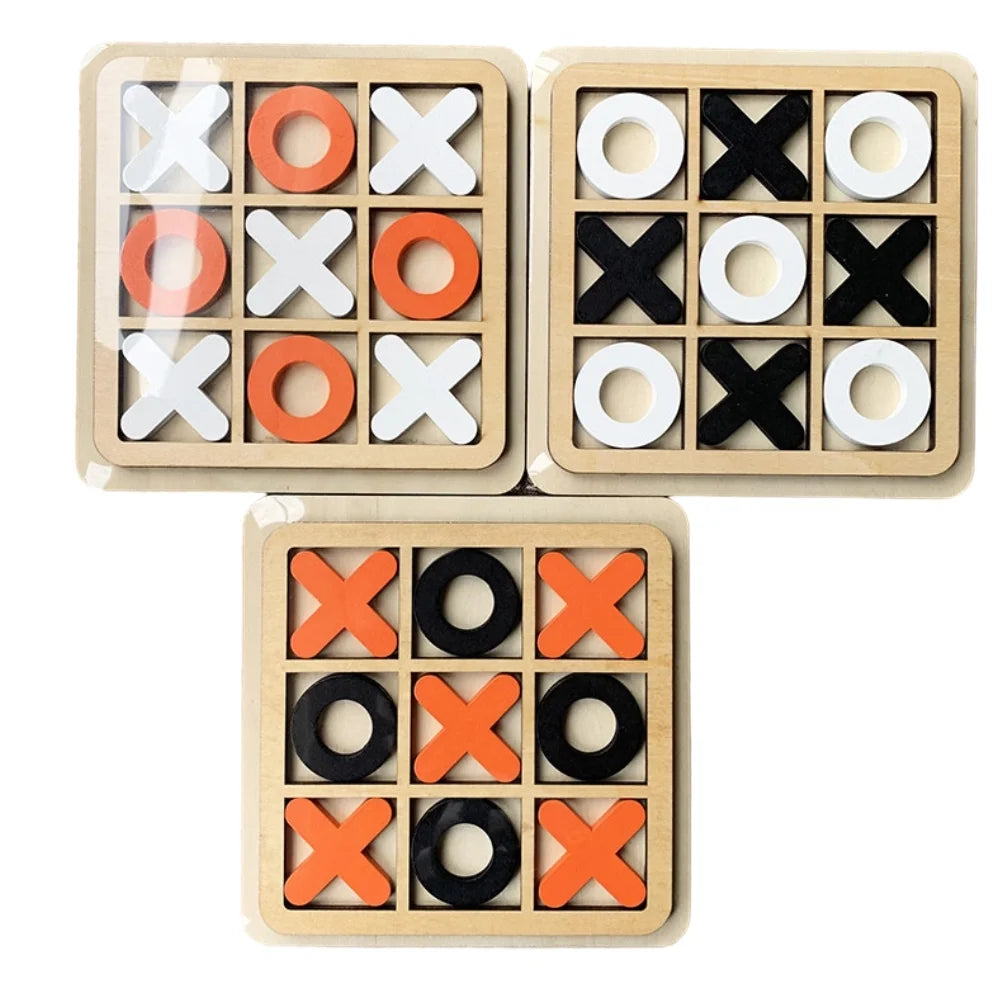 Wooden Tic Tac Toe Tabletop Board Game Q608
