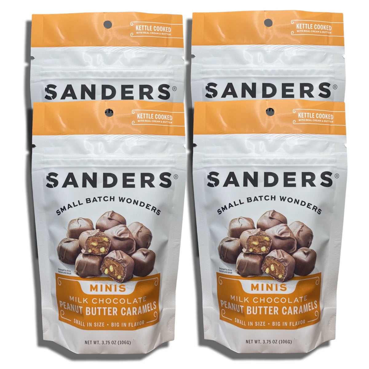 Milk Chocolate Peanut Butter Caramels 3.75 Ounce Bag Value Pack of 4 K85852