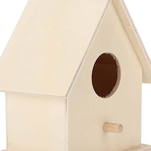 Wooden Bird House Kits for Kids Small Hanging Birdhouse for Outside Durable Wood DIY Bird Nest Hut Large size with hemp rope C21845