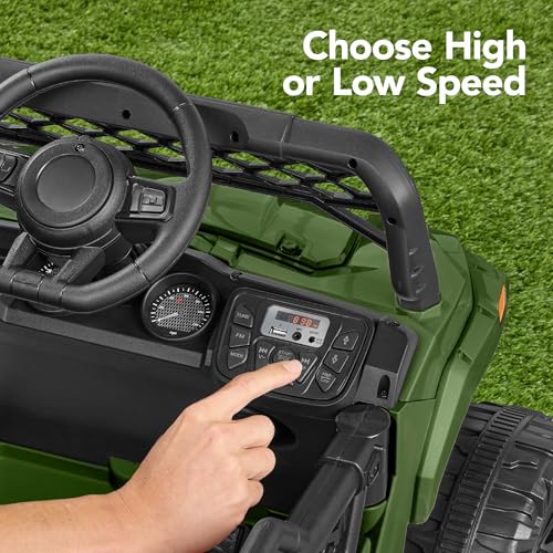 Black 12V Electric Ride On UTV Car with Trailer W9569