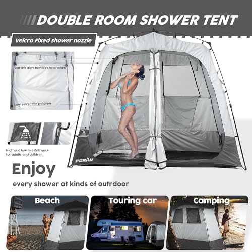Camping Shower Tent Privacy Shelter with Floor Drain C7542