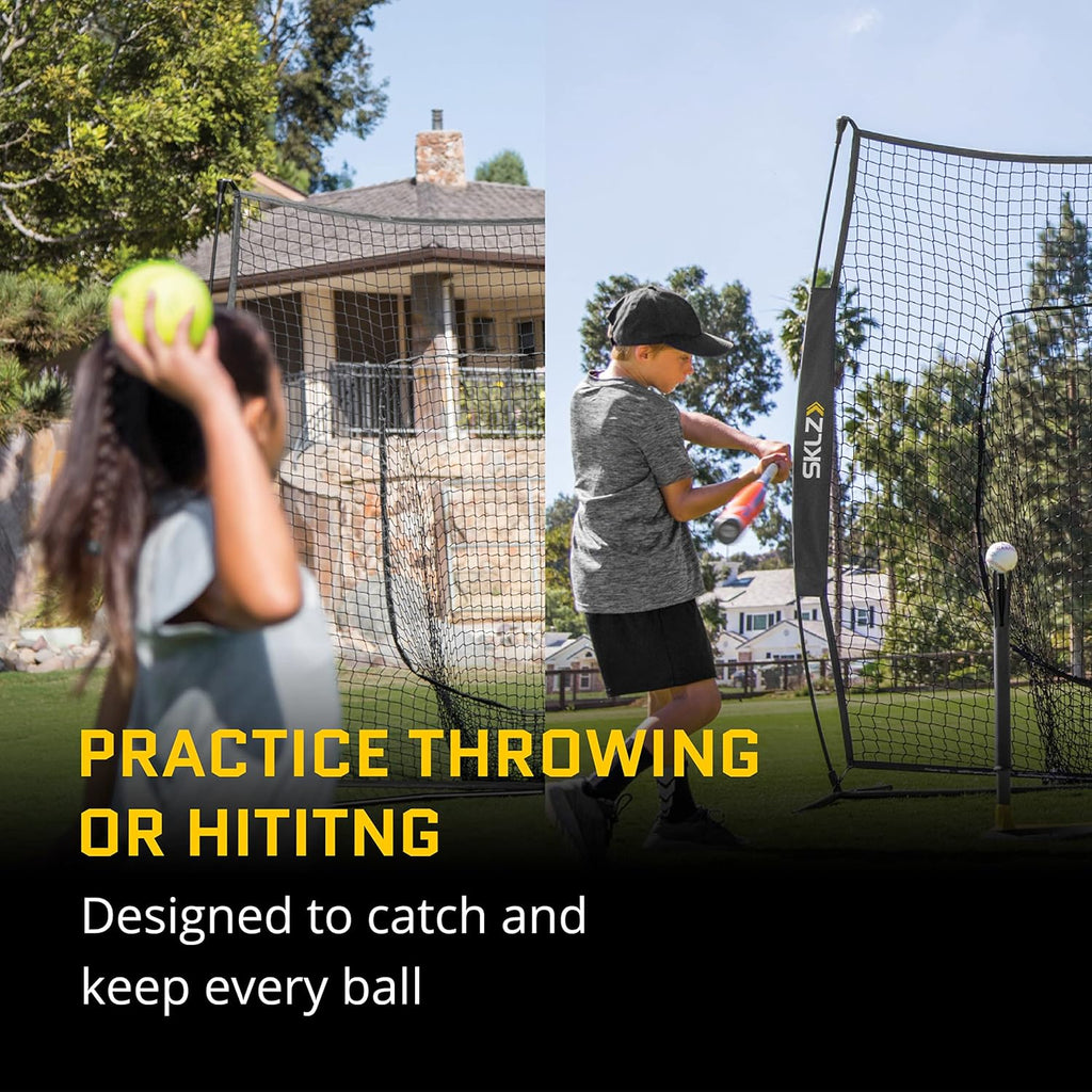 Portable Baseball and Softball Hitting Net, Black, 7 x 7 feet V155