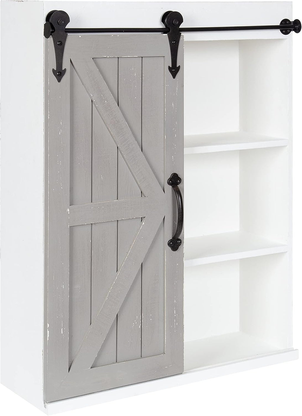 Wood Wall Storage Cabinet with Sliding Barn Door G702