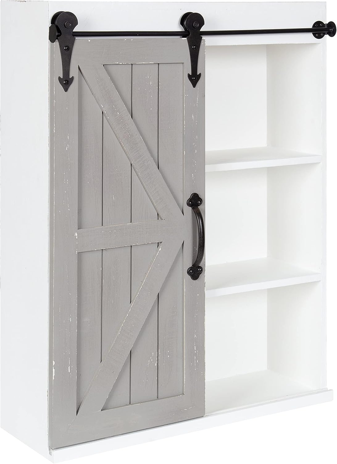 Wood Wall Storage Cabinet with Sliding Barn Door G702