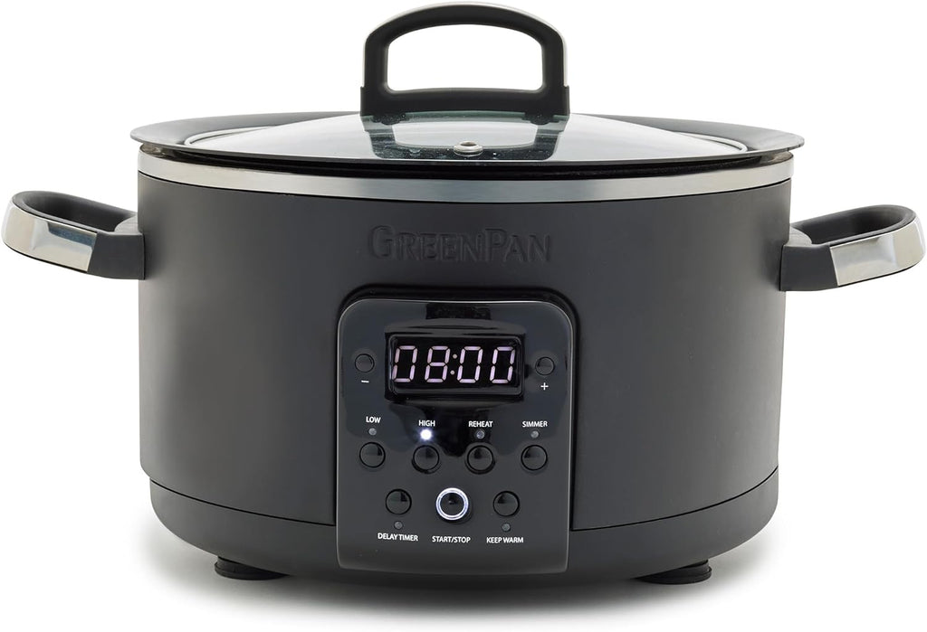 4QT Electric Slow Cooker with Lid, Hard Anodized Ceramic Nonstick Inner Pot M175280