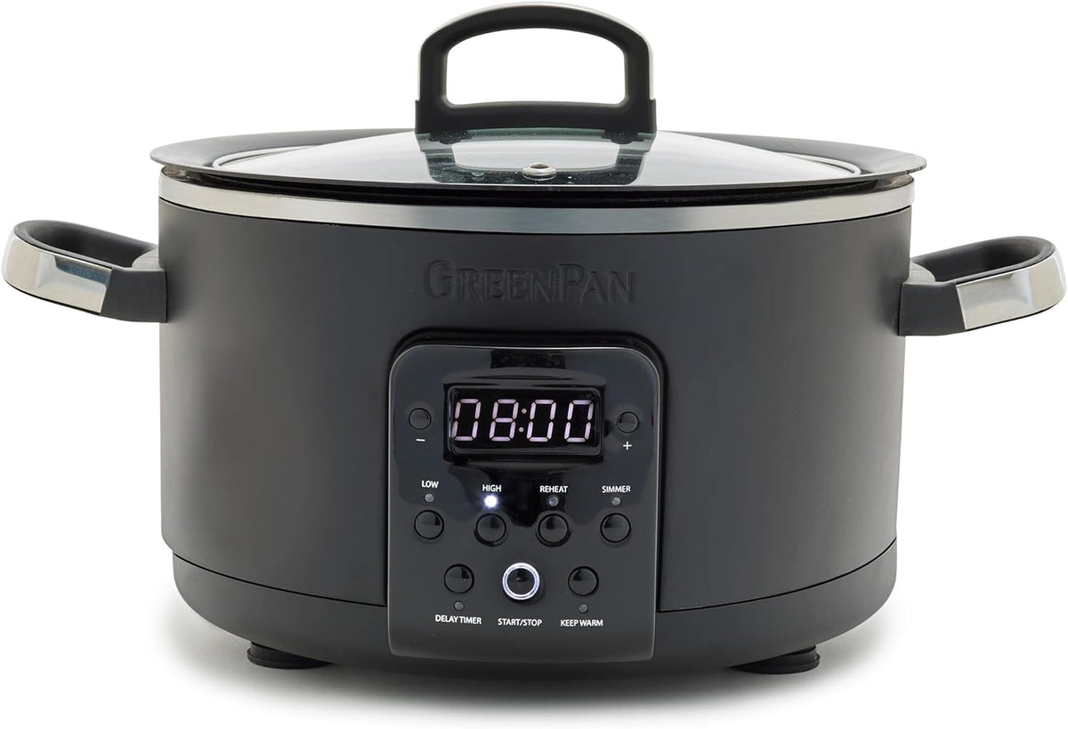 4QT Electric Slow Cooker with Lid, Hard Anodized Ceramic Nonstick Inner Pot M175280