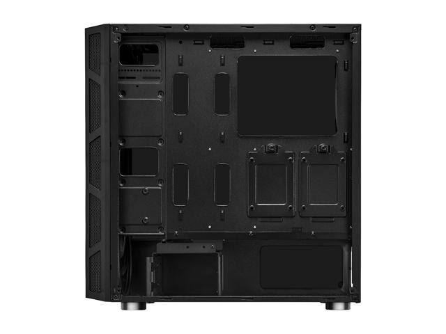 ATX Mid Tower PC Computer Case with Dual Ring Blue LED Fans W459920
