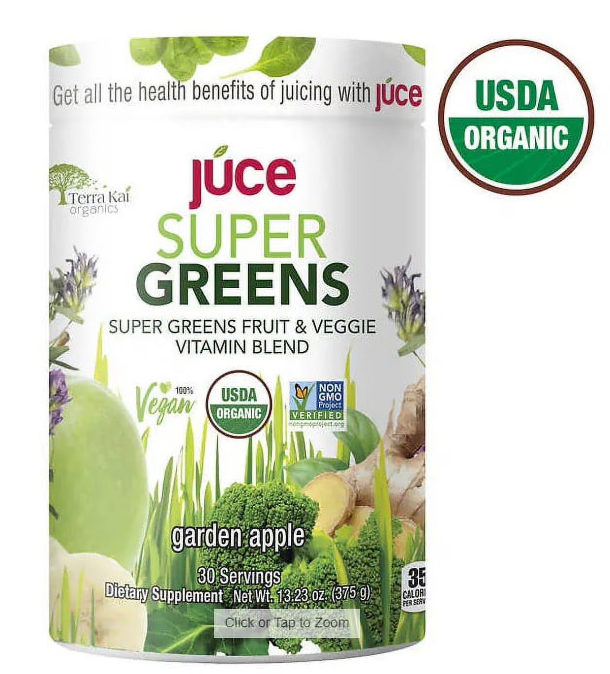 USDA Organic Super Greens Fruit and Veggie Powder, 13.23 Ounces S9797