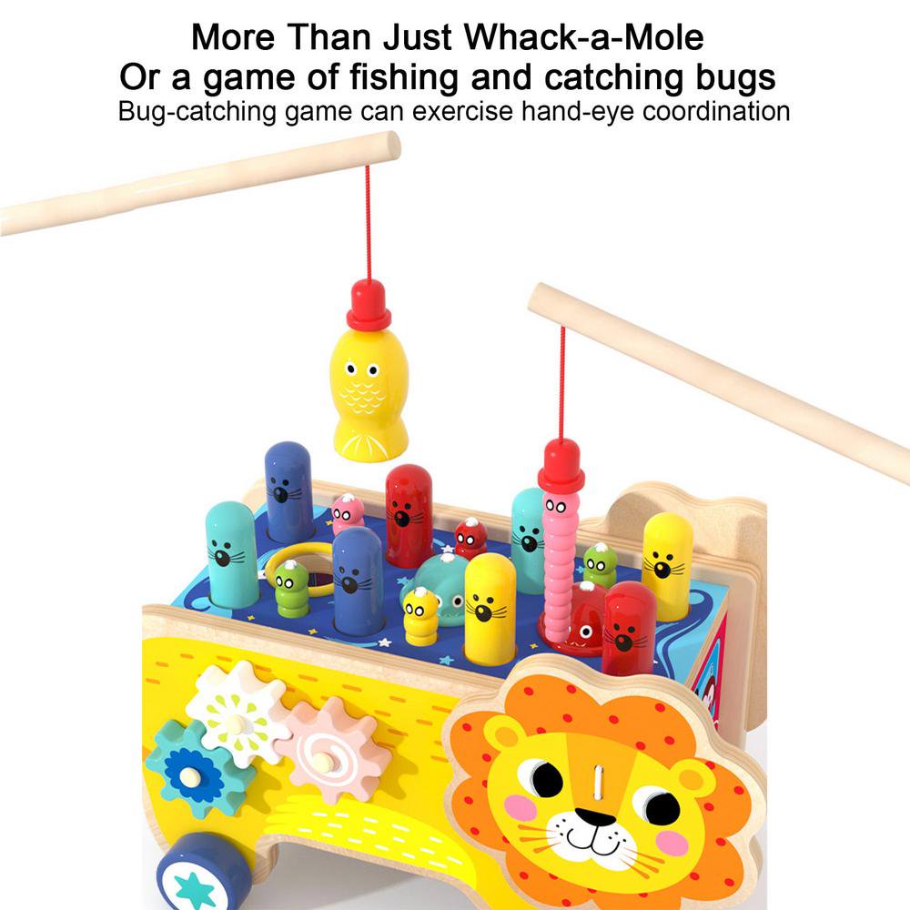 8 in 1 Wooden Montessori Whack Mole Game Motor Skill Toys I952630