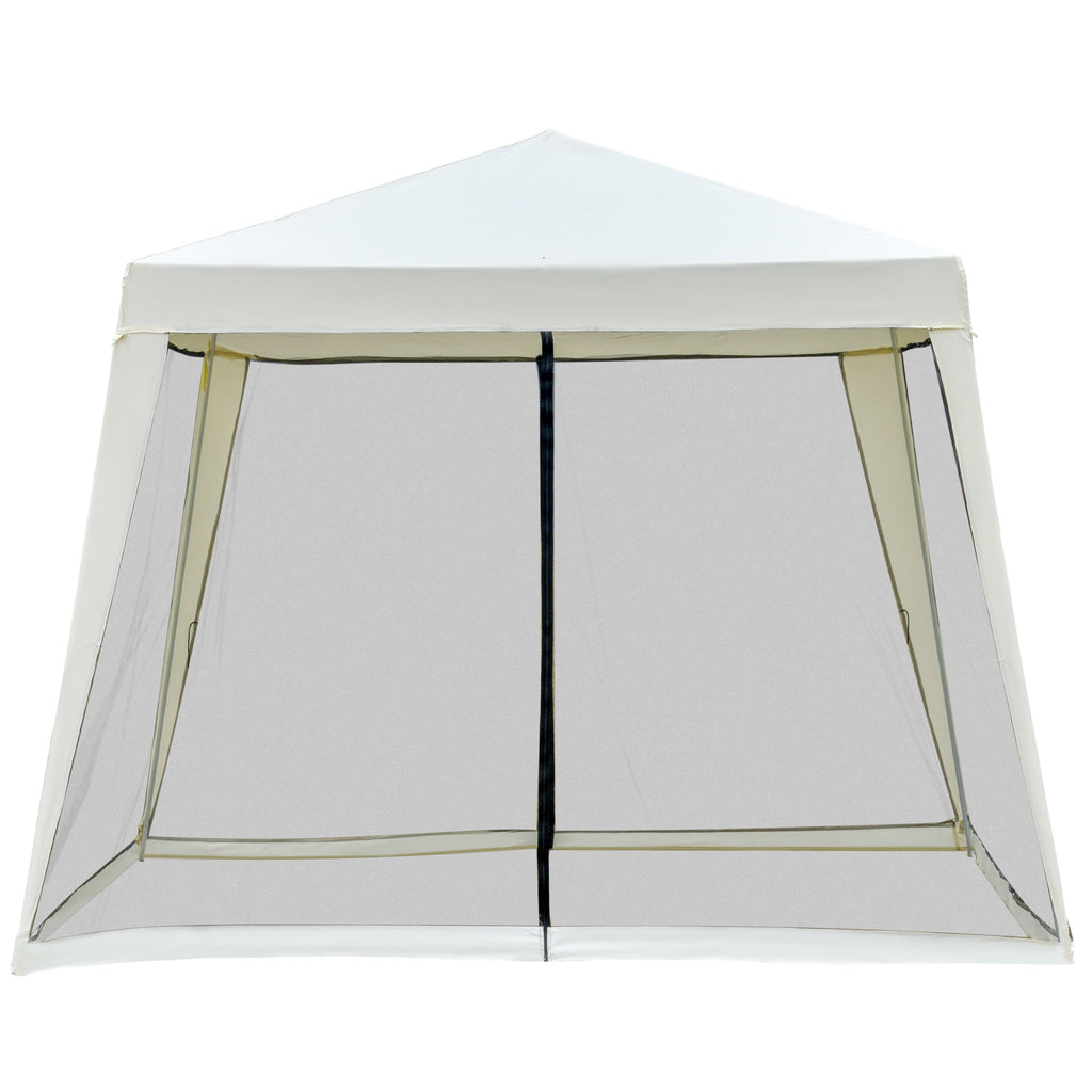 10' x 10' Folding Slant Leg Screened Canopy Tent with Mesh Sidewalls W4843