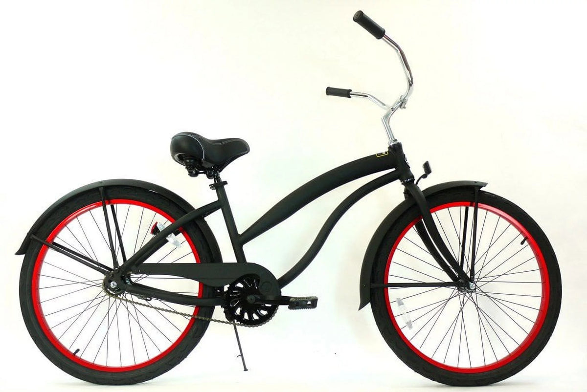 26 In. Pink Single Speed Aluminum Beach Cruiser Bike O96097