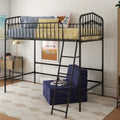 Black Metal Twin Loft Bed K3865
