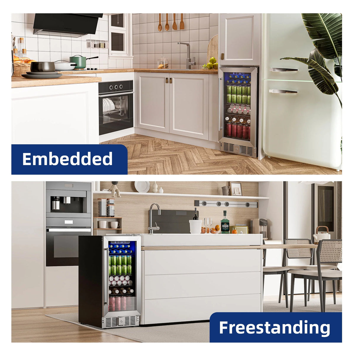 15 Beverage Cooler Refrigerator with Glass Door N59476