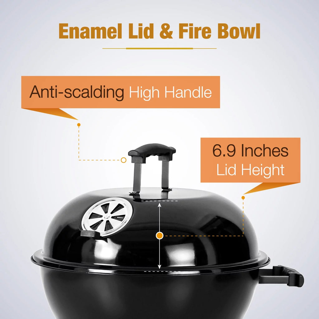 18" Portable Kettle Charcoal BBQ Grill D19747
