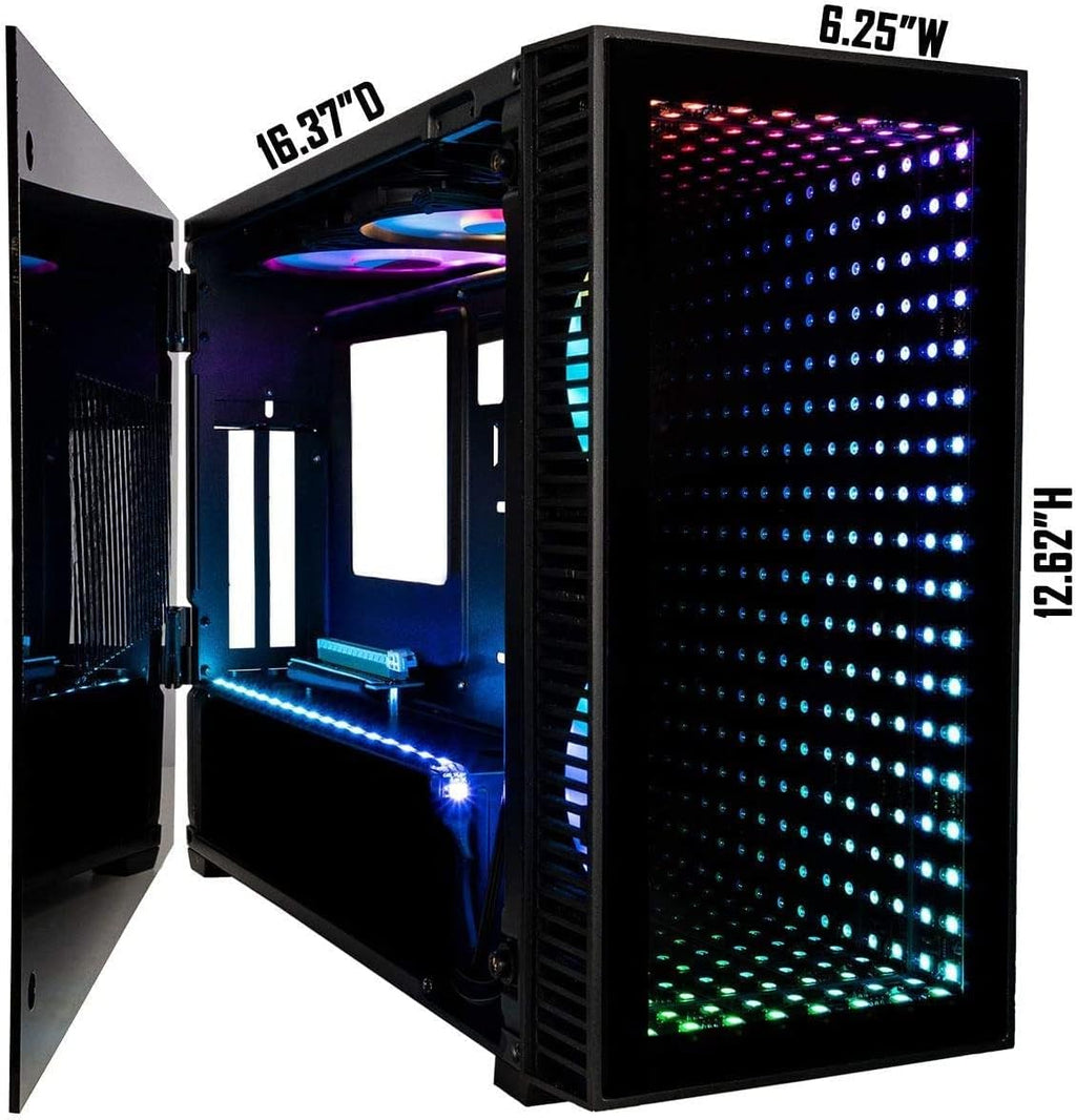Mini ITX Desktop Case with 120mm Liquid CPU Cooler and 650W Power Supply D1868