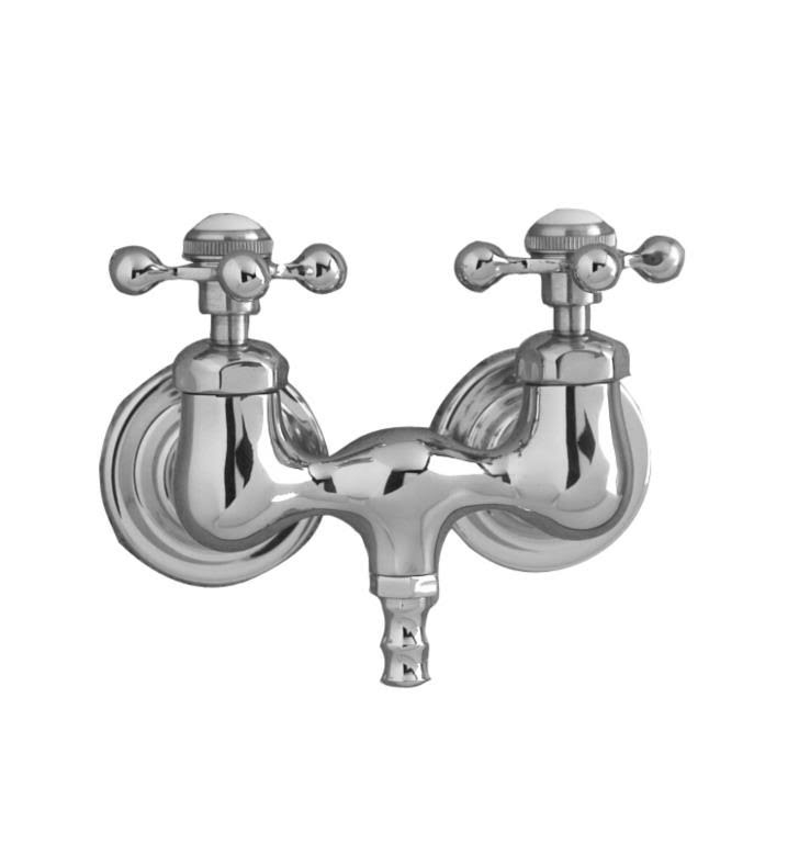 Polished Nickel Tub Filler with Metal Cross Handles Q850