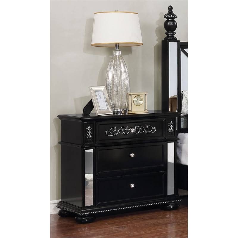 Black Traditional Nightstand M18215