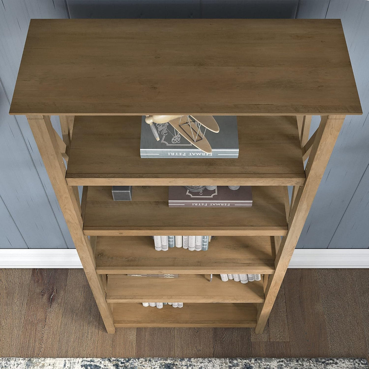 5 Shelf Bookcase Set, Reclaimed Pine L44504