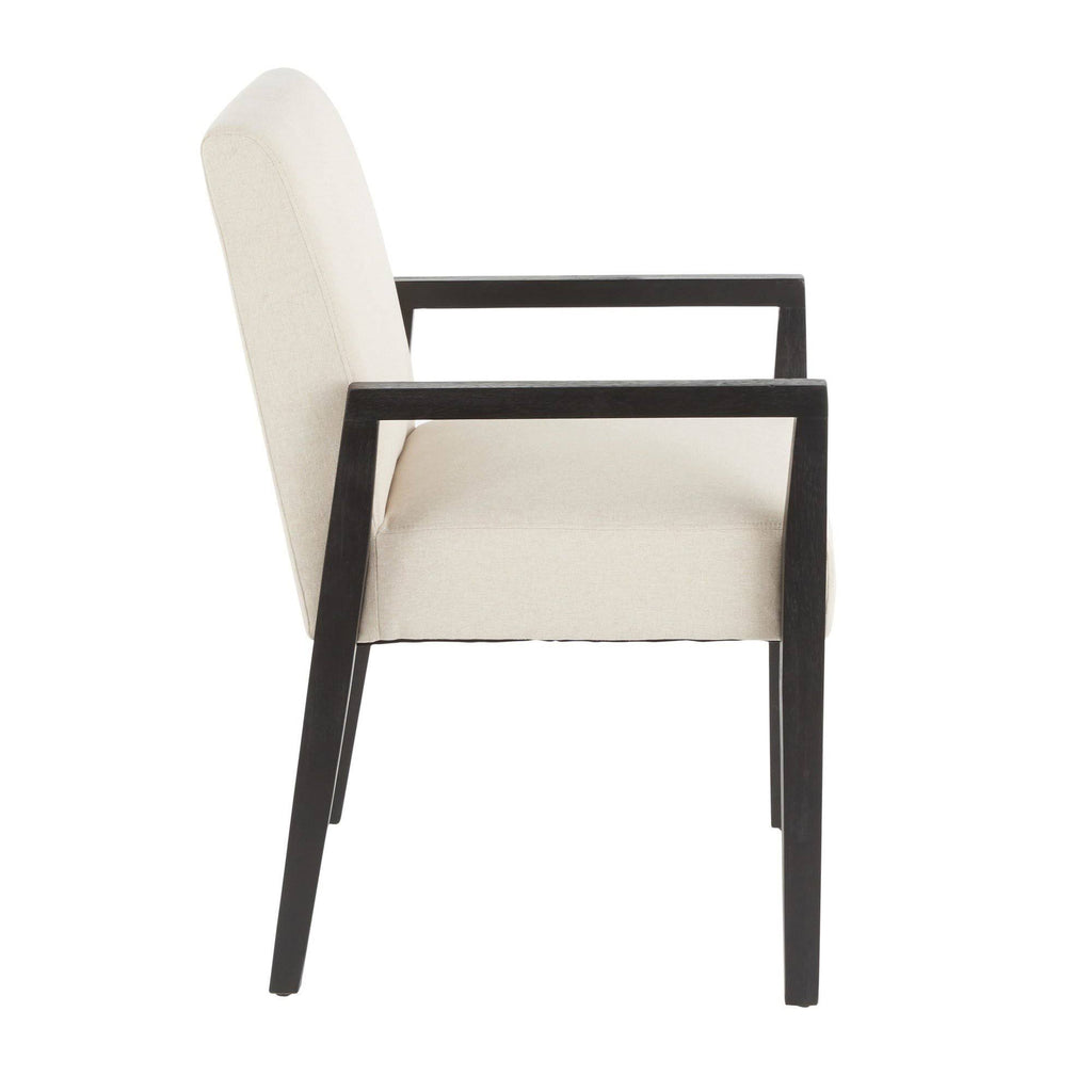 Crushed Brown Velvet White Washed Wood Dining Arm Chair Set of 2 J544815