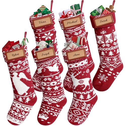 4 Pack Large 18" Knit Christmas Stockings N278