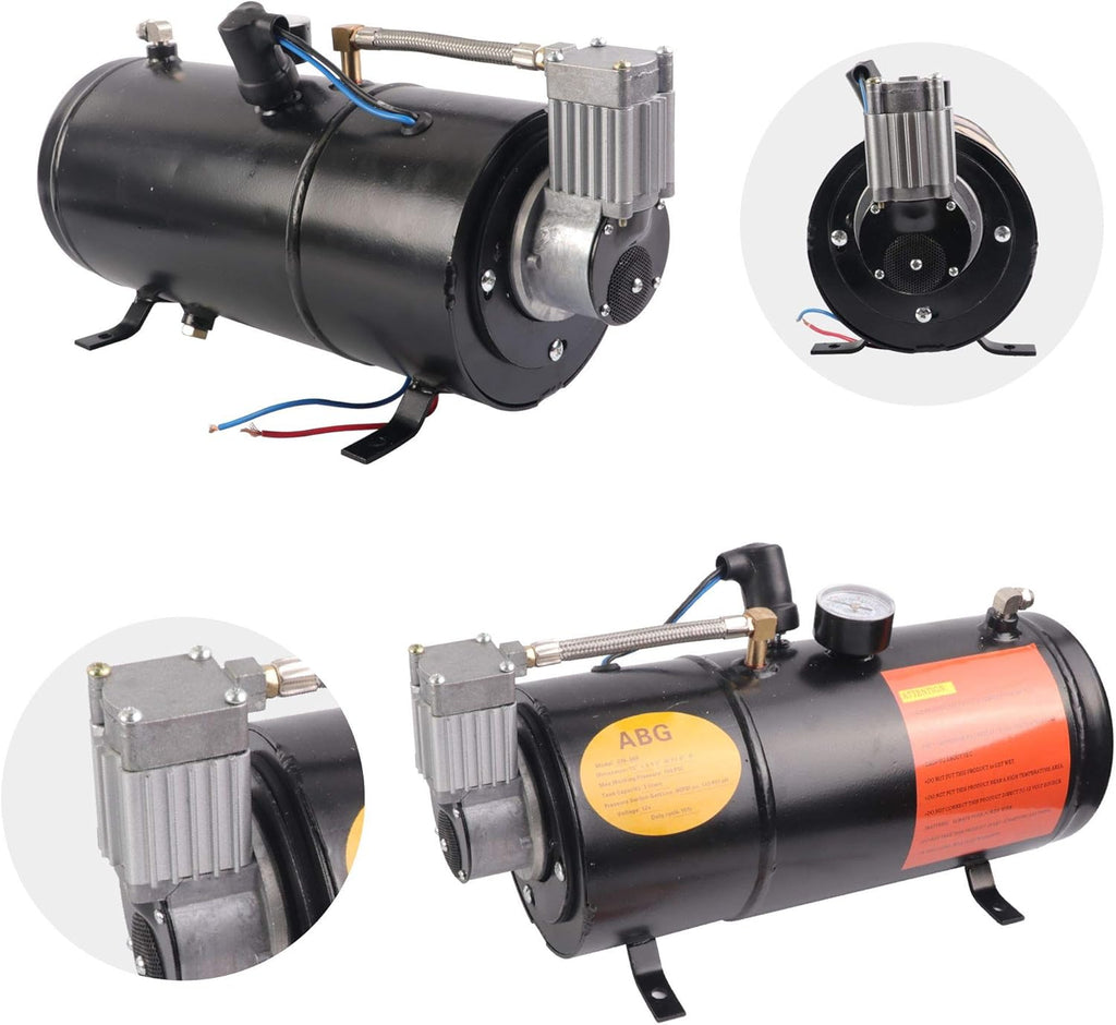4 Trumpet Train Air Horn Kit with 120 PSI Air Compressor O365329
