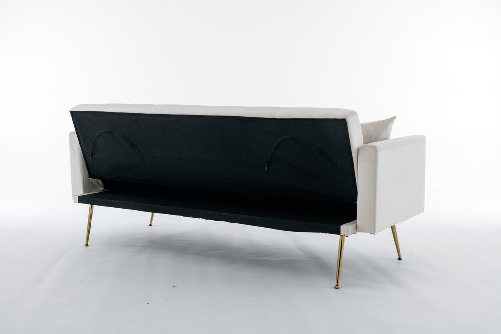 Beige Convertible Sofa Bed I491