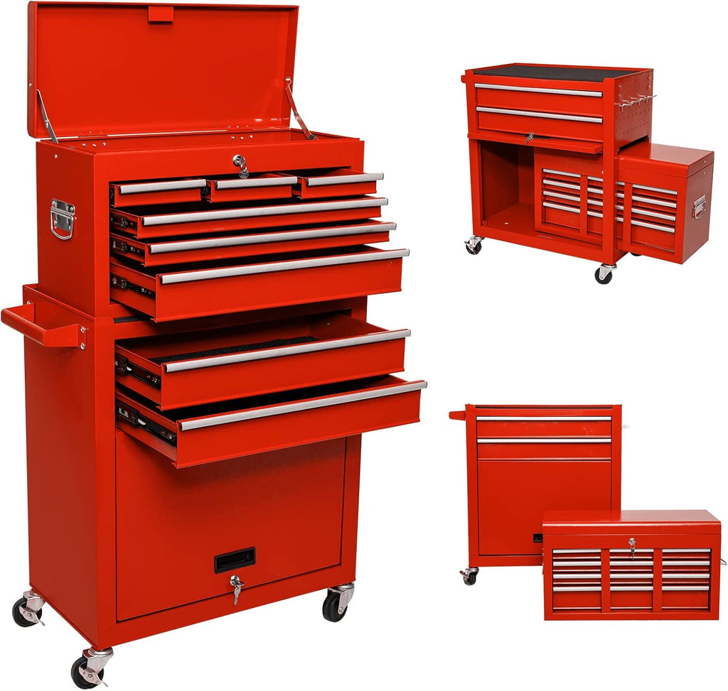 8 Drawer Rolling Metal Tool Chest with Wheels R972462