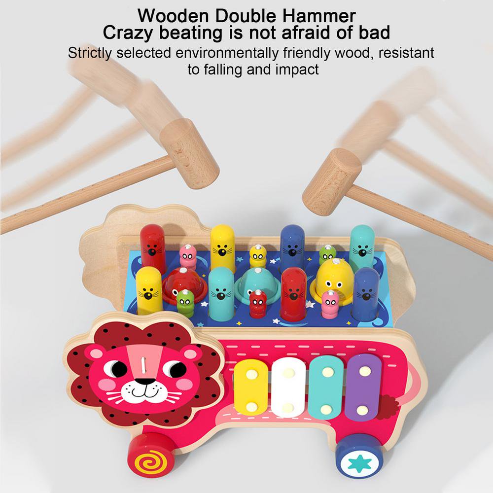 8 in 1 Wooden Montessori Whack Mole Game Motor Skill Toys I952630