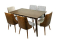 Brown 7-Piece Solid Wood Dining Table and 6 Chairs X5066