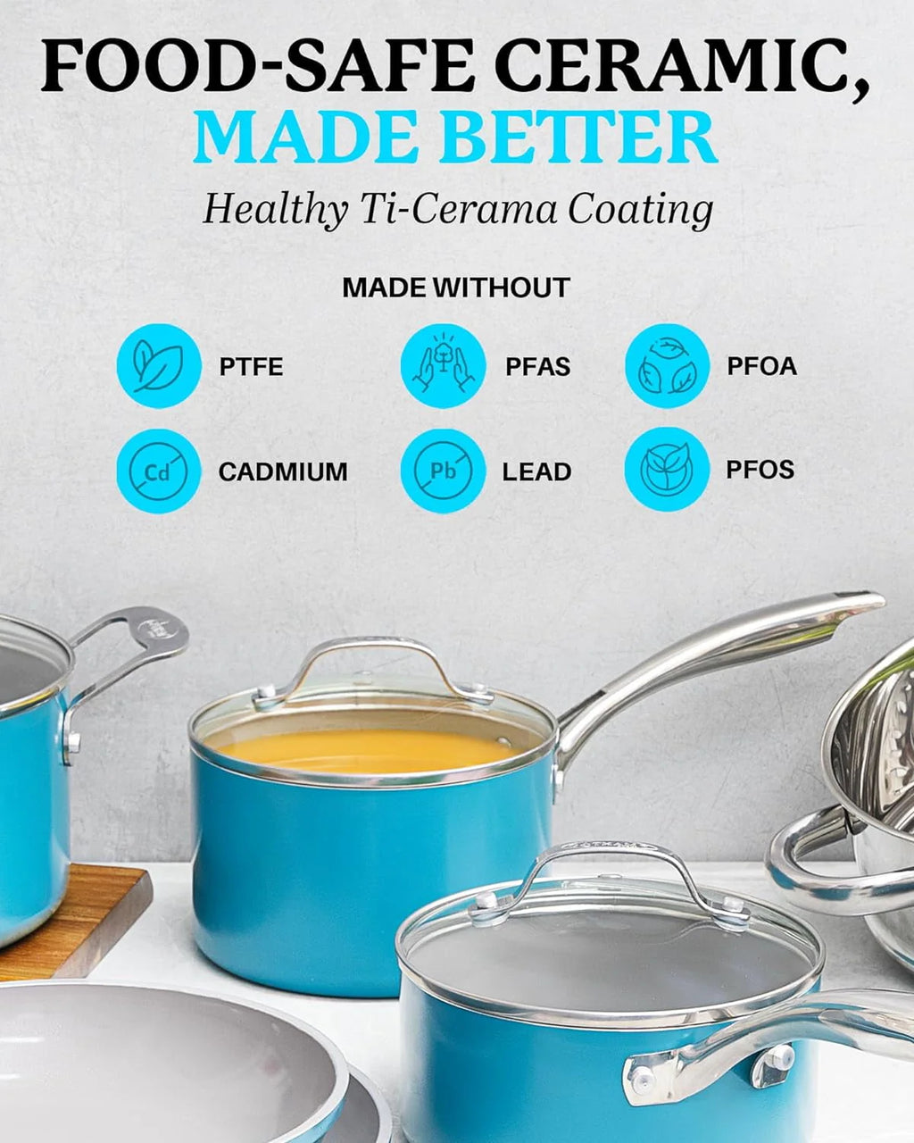 12 Piece Non Stick Ti-Cerama Copper Cookware Set A729061
