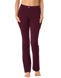 Burgundy Straight Leg Yoga Dress Pants with 8 Pockets - XL Long V5149