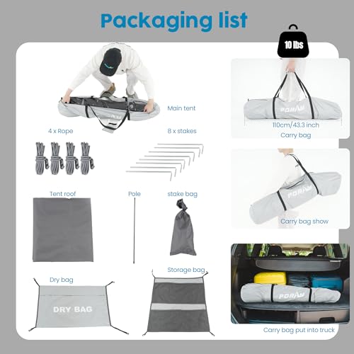 Camping Shower Tent Privacy Shelter with Floor Drain C7542