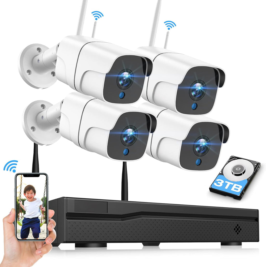 3MP Wireless Security Camera System with 1TB HDD V901285
